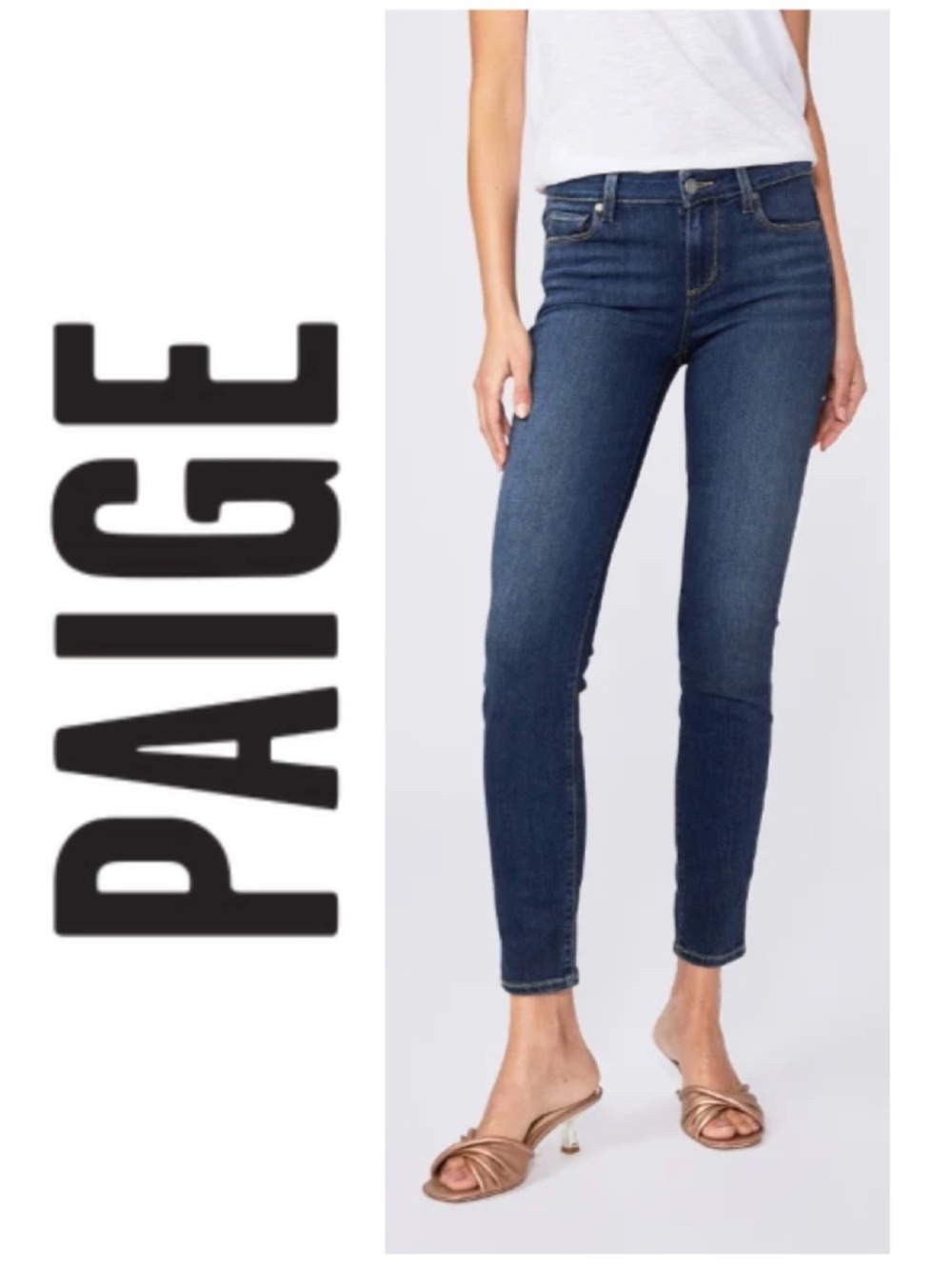 PAIGE Verdugo Ankle Jean Nottingham Mid-Rise Upscale Chic Sleek Stretch Women 25